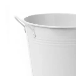 Tin Pot Large side Handles White (18Dx15cmH)