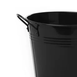 Tin Pot Large side Handles Black (18Dx15cmH)