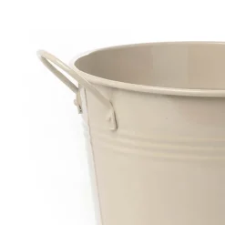 Tin Pot Large side Handles Cream (18Dx15cmH)