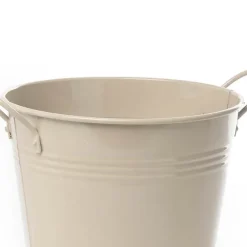 Tin Pot Large side Handles Cream (18Dx15cmH)