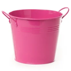 Tin Pot Large side Handles Hot Pink (18Dx15cmH)