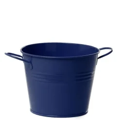 Tin Pot Medium side Handles Dark Blue (15.5Dx12cmH)