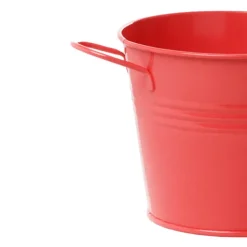 Tin Pot Medium side Handles Red (15.5Dx12cmH)