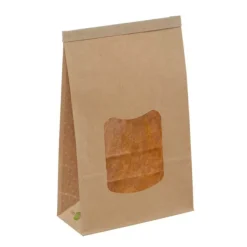 Tin Tie Window Bag Large Natural Kraft (155x70x242mmH)