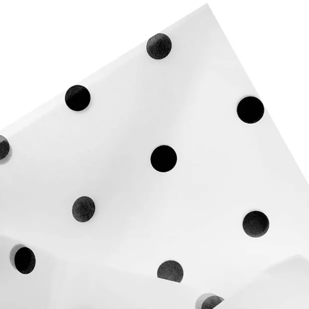 Tissue Paper Inspo Black Spots Pk100 17gsm White (50x75cm)