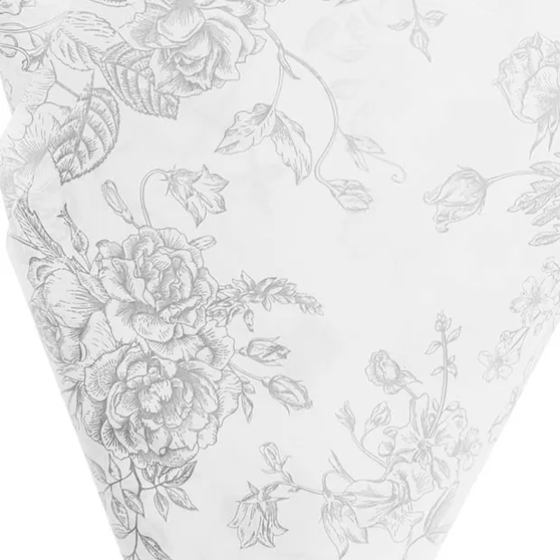 Tissue Paper Inspo Florals Pk100 21gsm Silver White(50x75cm)