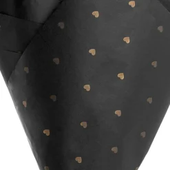 Tissue Paper Inspo Gold Hearts 17gsm Pk100 Black (50x75cm)