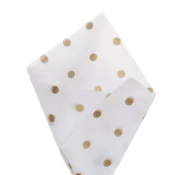 Tissue Paper Inspo Gold Spots Pk100 17gsm White (50x75cm)