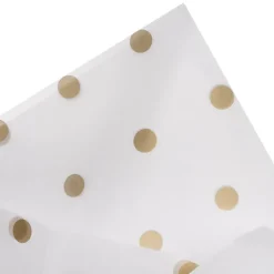 Tissue Paper Inspo Gold Spots Pk100 17gsm White (50x75cm)