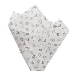 Tissue Paper Inspo Hearts Pk100 21gsm Black White (50x75cm)