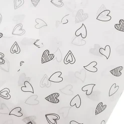 Tissue Paper Inspo Hearts Pk100 21gsm Black White (50x75cm)