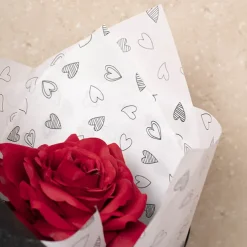 Tissue Paper Inspo Hearts Pk100 21gsm Black White (50x75cm)