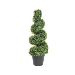 Topiary Spiral Tree Boxwood UV Resistant Green (90cmH)