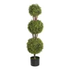 Topiary Tree 3 Ball Faux Boxwood UV Resistant Green (120cmH)