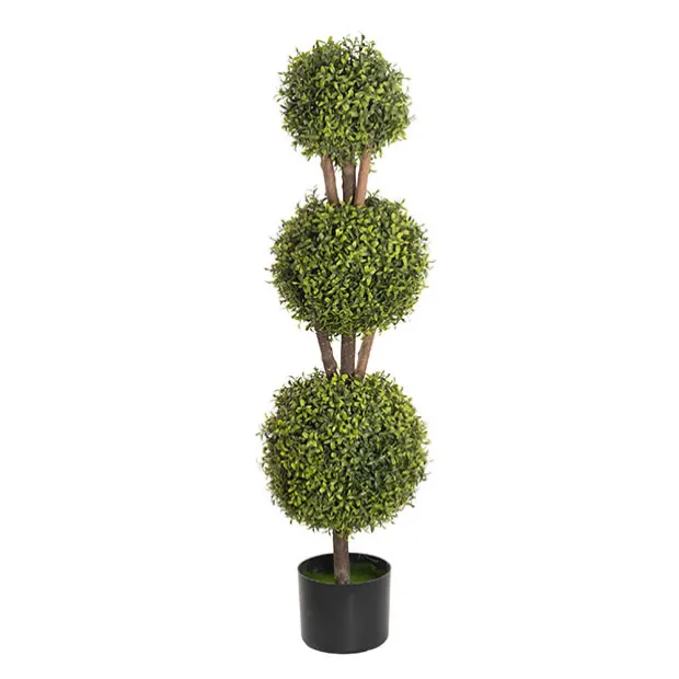 Topiary Tree 3 Ball Faux Boxwood UV Resistant Green (120cmH)