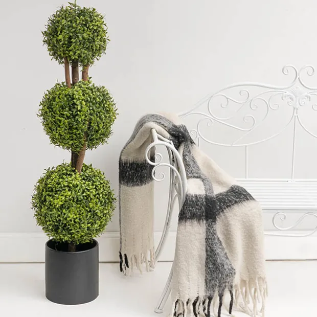 Topiary Tree 3 Ball Faux Boxwood UV Resistant Green (120cmH)