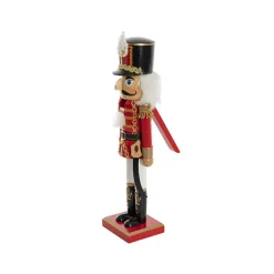 Traditional Nutcracker w Sword Red (36cmH)