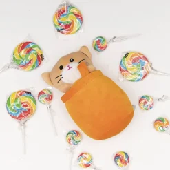 Tumbler Cat Plush Puff Soft Toy Orange (25cmHT)