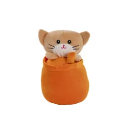 Tumbler Cat Plush Puff Soft Toy Orange (25cmHT)