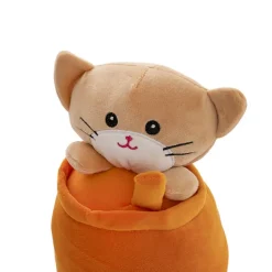 Tumbler Cat Plush Puff Soft Toy Orange (25cmHT)