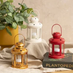 Twilight Metal Hanging Lantern Red (10x15cmH)