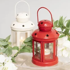 Twilight Metal Hanging Lantern Red (10x15cmH)