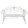 Two Seater Classic Metal Garden Bench White (132x46x89cmH)