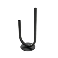 U Shape Metal Tube Vase Black (10cmDx28cmH)