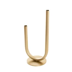U Shape Metal Tube Vase Gold (10cmDx28cmH)