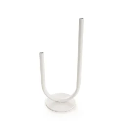 U Shape Metal Tube Vase White (10cmDx28cmH)