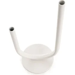 U Shape Metal Tube Vase White (10cmDx28cmH)