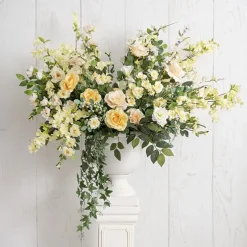 Urn Fibreglass Aztec 40Dx42.5cmH Smooth Ivory