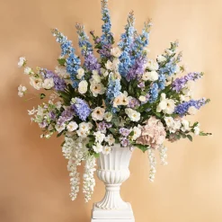 Urn Fibreglass Flute 48Dx60cmH Smooth Ivory