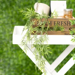 UV Treated Hanging Plant Bamboo Leaves Green (70cmH)