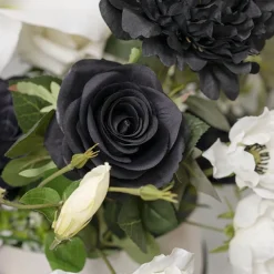 Valentina Silk Open Rose Black (65cmH)