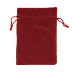 Velvet Gift Bag Medium Pack 6 Red (12.5x17cmH)