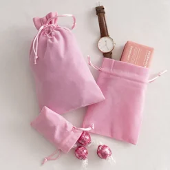 Velvet Gift Bag Medium Pack 6 Baby Pink (12.5x17cmH)