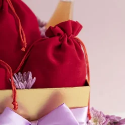 Velvet Gift Bag Small Pack 6 Red (7.5x10cmH)