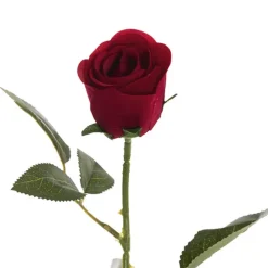 Velvet Rose Bud Stem Dark Red (54cmH)