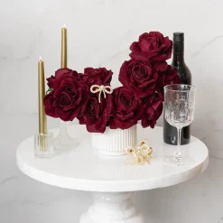 Velvet Rose Full Bloom Stem Burgundy (13cmDx75cmH)