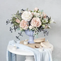 Velvet Rose Full Bloom Stem Powder Pink (13cmDx75cmH)