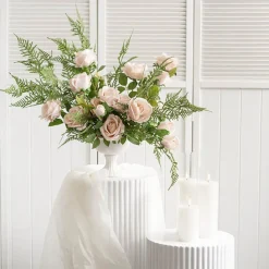 Velvet Rose x 5 Head Spray Powder Pink (75cmH)