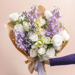 Velvet Rose x 5 Head Spray White (75cmH)