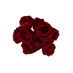 Velvet Rose x 9 Heads Bouquet Dark Red (9cmDx44cmH)