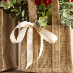 Vintage Cotton Ribbon Heart Beige White (15mmx10m)