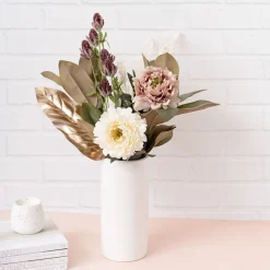 Vintage Peony Spray Dusty Pink (70cmH)