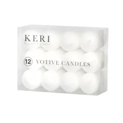 Votive Event Candle 12 Hour Bulk Pack 12 White (3.7x5.5cmH)