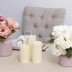 Wax LED Swing Flickering Pillar Candle Ivory (7.5Dx18.5cmH)