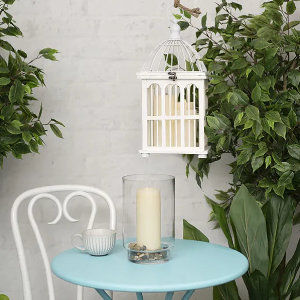 Wax LED Swing Flickering Pillar Candle Ivory (7.5Dx20cmH)