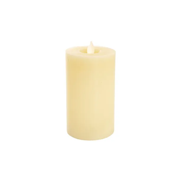 Wax LED Swing Flickering Pillar Candle Ivory (7.5Dx13.5cmH)